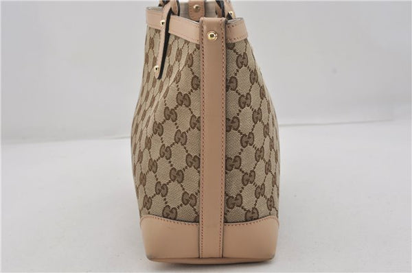 Authentic GUCCI Craft Shoulder Tote Bag GG Canvas Leather 269878 Brown 7182E