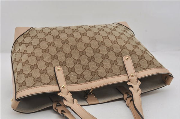 Authentic GUCCI Craft Shoulder Tote Bag GG Canvas Leather 269878 Brown 7182E