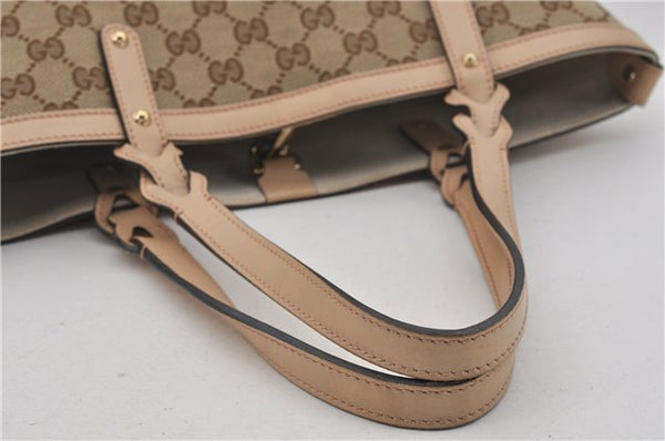 Authentic GUCCI Craft Shoulder Tote Bag GG Canvas Leather 269878 Brown 7182E