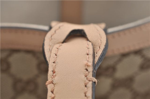 Authentic GUCCI Craft Shoulder Tote Bag GG Canvas Leather 269878 Brown 7182E