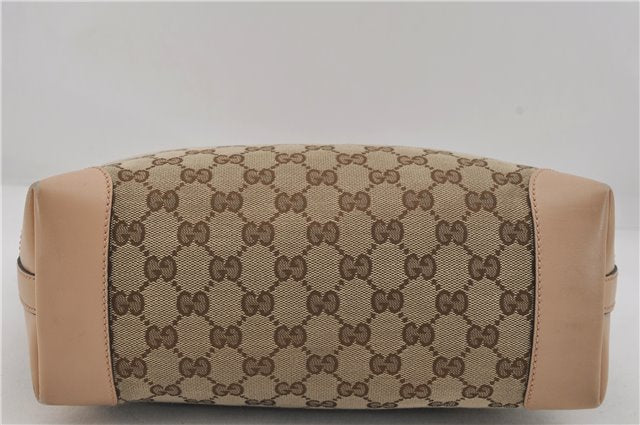 Authentic GUCCI Craft Shoulder Tote Bag GG Canvas Leather 269878 Brown 7182E