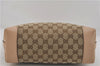 Authentic GUCCI Craft Shoulder Tote Bag GG Canvas Leather 269878 Brown 7182E
