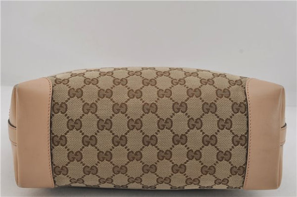 Authentic GUCCI Craft Shoulder Tote Bag GG Canvas Leather 269878 Brown 7182E