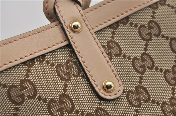 Authentic GUCCI Craft Shoulder Tote Bag GG Canvas Leather 269878 Brown 7182E
