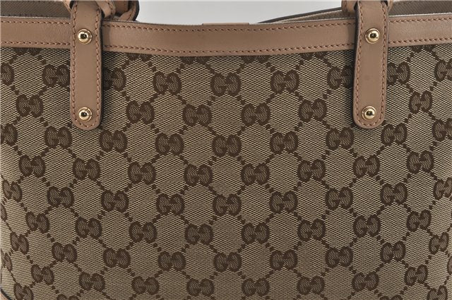 Authentic GUCCI Craft Shoulder Tote Bag GG Canvas Leather 269878 Brown 7182E