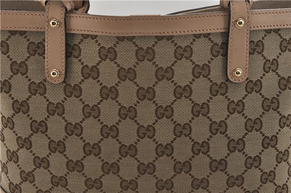 Authentic GUCCI Craft Shoulder Tote Bag GG Canvas Leather 269878 Brown 7182E