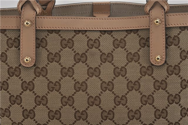 Authentic GUCCI Craft Shoulder Tote Bag GG Canvas Leather 269878 Brown 7182E