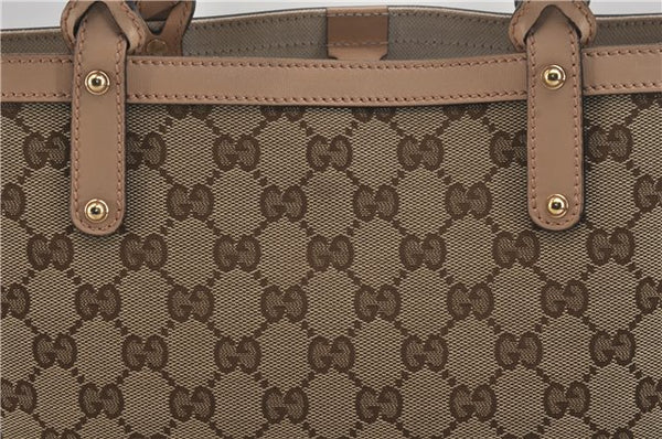 Authentic GUCCI Craft Shoulder Tote Bag GG Canvas Leather 269878 Brown 7182E