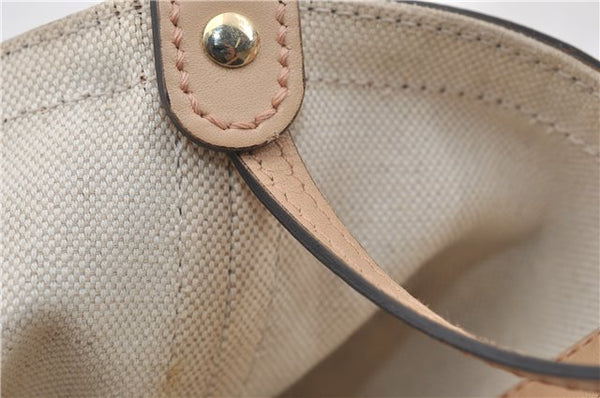 Authentic GUCCI Craft Shoulder Tote Bag GG Canvas Leather 269878 Brown 7182E