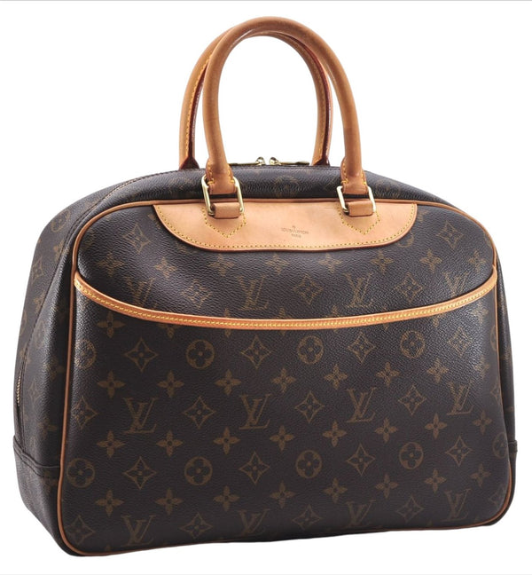 Authentic Louis Vuitton Monogram Deauville Hand Bag M47270 LV 7183E