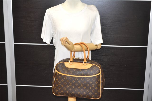 Authentic Louis Vuitton Monogram Deauville Hand Bag M47270 LV 7183E