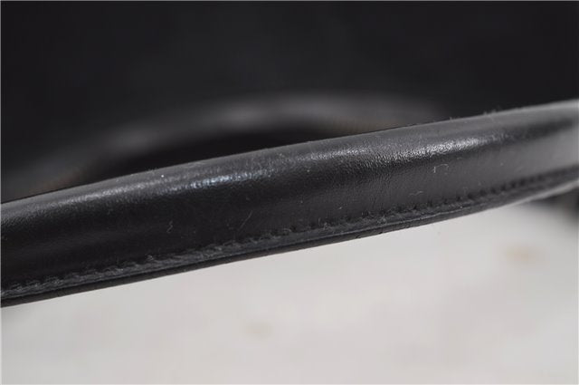 Authentic GUCCI Vintage Shoulder Hand Bag GG Suede Leather 0013770 Black 7187D