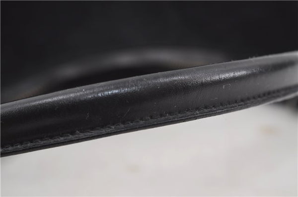 Authentic GUCCI Vintage Shoulder Hand Bag GG Suede Leather 0013770 Black 7187D