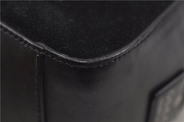 Authentic GUCCI Vintage Shoulder Hand Bag GG Suede Leather 0013770 Black 7187D