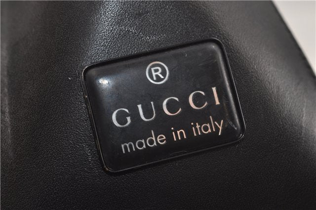 Authentic GUCCI Vintage Shoulder Hand Bag GG Suede Leather 0013770 Black 7187D