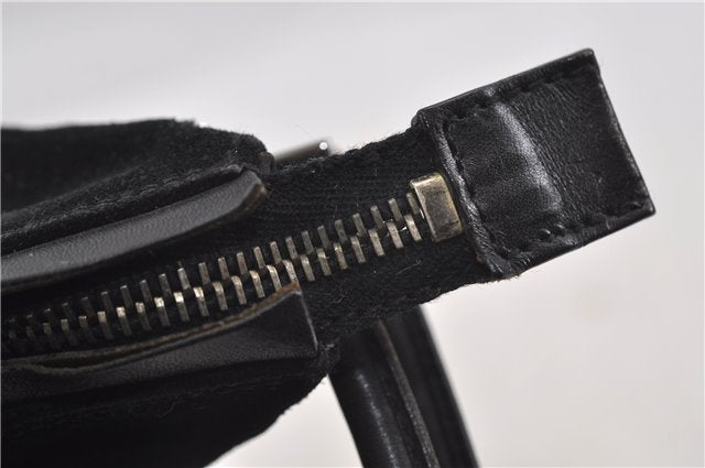 Authentic GUCCI Vintage Shoulder Hand Bag GG Suede Leather 0013770 Black 7187D