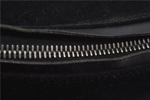 Authentic GUCCI Vintage Shoulder Hand Bag GG Suede Leather 0013770 Black 7187D