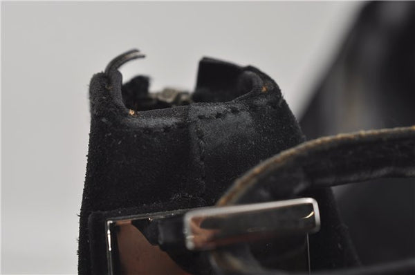 Authentic GUCCI Vintage Shoulder Hand Bag GG Suede Leather 0013770 Black 7187D