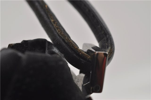 Authentic GUCCI Vintage Shoulder Hand Bag GG Suede Leather 0013770 Black 7187D