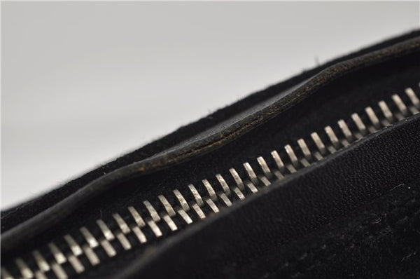 Authentic GUCCI Vintage Shoulder Hand Bag GG Suede Leather 0013770 Black 7187D