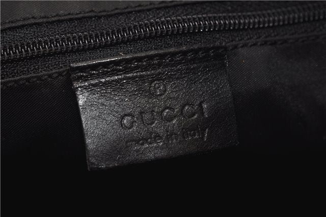 Authentic GUCCI Vintage Shoulder Hand Bag GG Suede Leather 0013770 Black 7187D