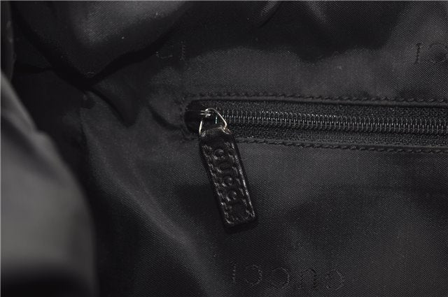 Authentic GUCCI Vintage Shoulder Hand Bag GG Suede Leather 0013770 Black 7187D