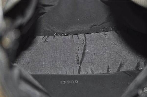 Authentic GUCCI Vintage Shoulder Hand Bag GG Suede Leather 0013770 Black 7187D