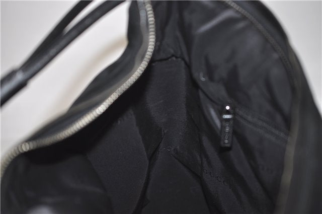 Authentic GUCCI Vintage Shoulder Hand Bag GG Suede Leather 0013770 Black 7187D