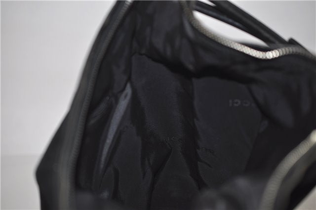 Authentic GUCCI Vintage Shoulder Hand Bag GG Suede Leather 0013770 Black 7187D