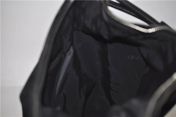 Authentic GUCCI Vintage Shoulder Hand Bag GG Suede Leather 0013770 Black 7187D