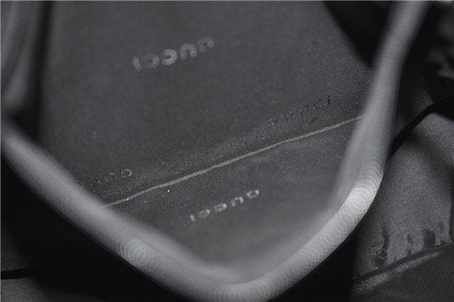 Authentic GUCCI Vintage Shoulder Hand Bag GG Suede Leather 0013770 Black 7187D