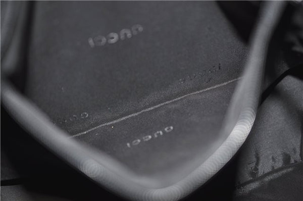 Authentic GUCCI Vintage Shoulder Hand Bag GG Suede Leather 0013770 Black 7187D