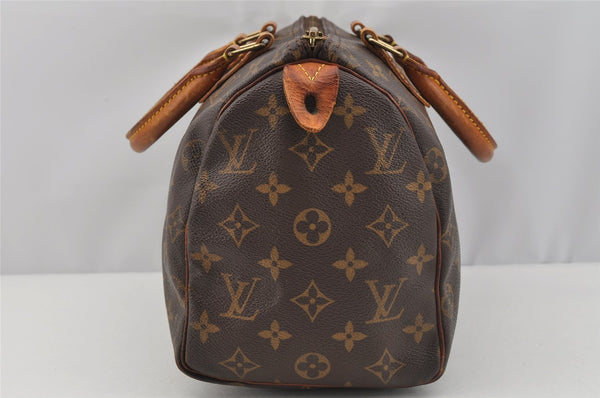 Authentic Louis Vuitton Monogram Speedy 25 Boston Hand Bag M41528 LV 7187I