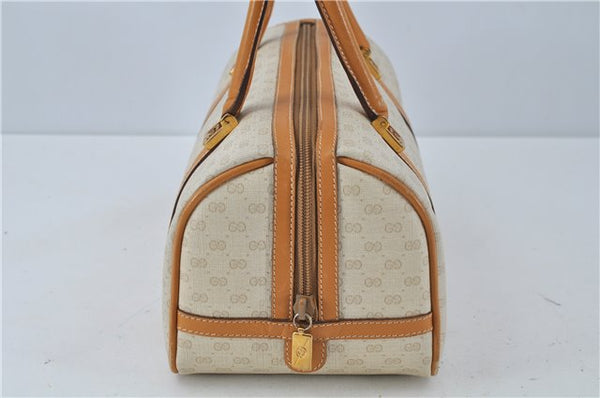 Authentic GUCCI Micro GG PVC Leather Shoulder Hand Bag Ivory Brown 7188B