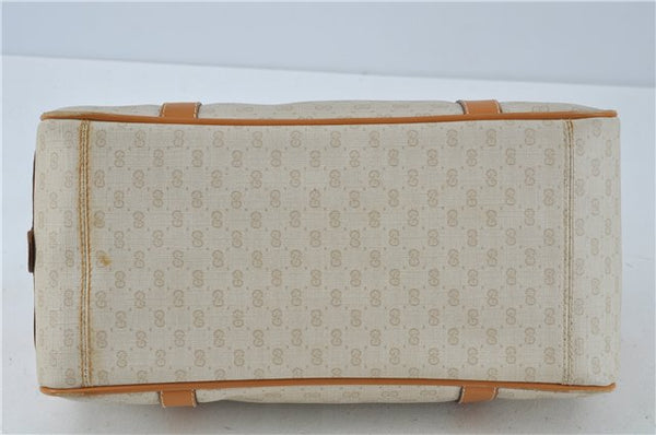 Authentic GUCCI Micro GG PVC Leather Shoulder Hand Bag Ivory Brown 7188B