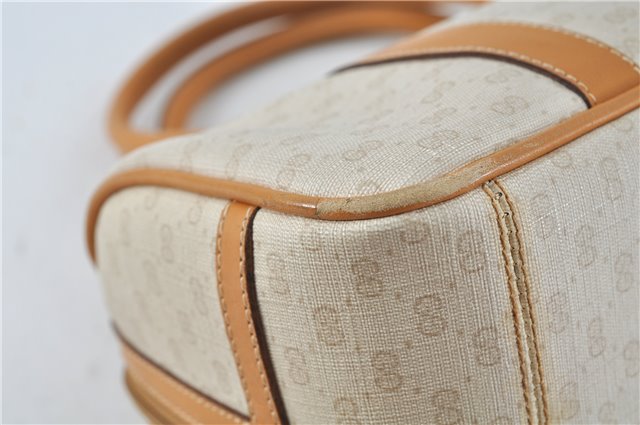 Authentic GUCCI Micro GG PVC Leather Shoulder Hand Bag Ivory Brown 7188B