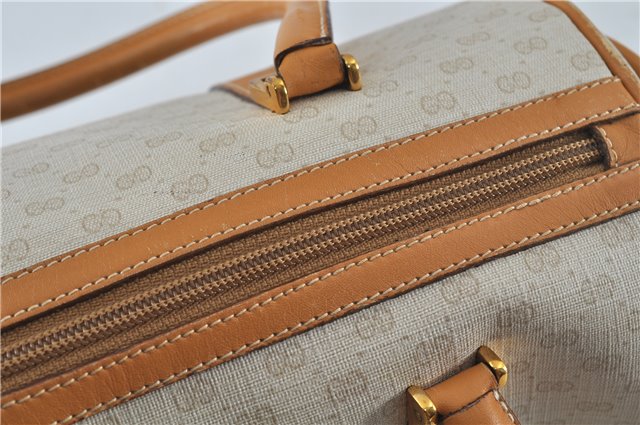 Authentic GUCCI Micro GG PVC Leather Shoulder Hand Bag Ivory Brown 7188B