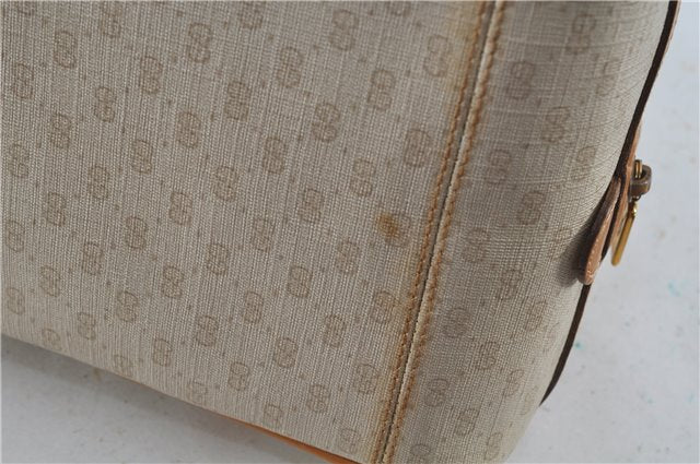 Authentic GUCCI Micro GG PVC Leather Shoulder Hand Bag Ivory Brown 7188B