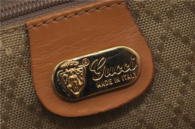 Authentic GUCCI Micro GG PVC Leather Shoulder Hand Bag Ivory Brown 7188B