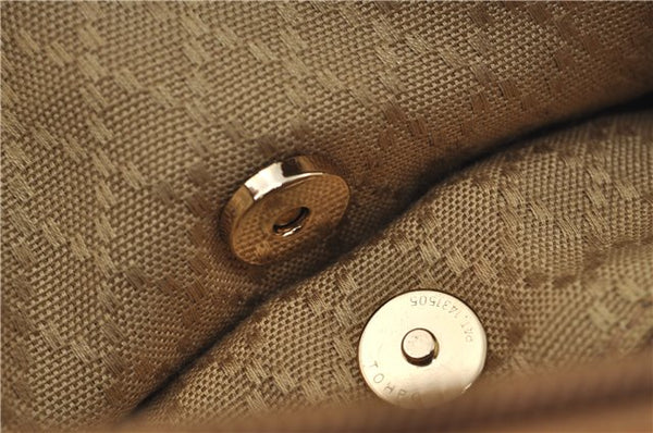Authentic GUCCI Micro GG PVC Leather Shoulder Hand Bag Ivory Brown 7188B