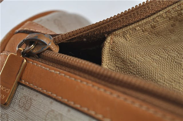 Authentic GUCCI Micro GG PVC Leather Shoulder Hand Bag Ivory Brown 7188B