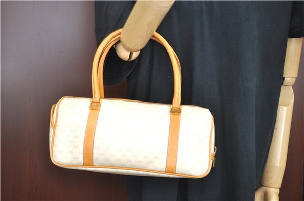 Authentic GUCCI Micro GG PVC Leather Shoulder Hand Bag Ivory Brown 7188B