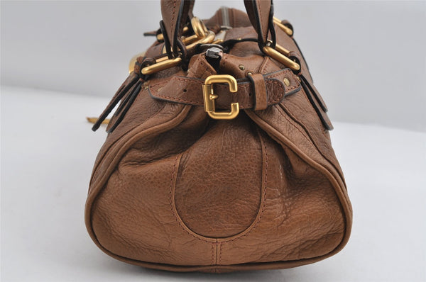 Authentic Chloe Vintage Paddington Leather Shoulder Hand Bag Brown 7188I