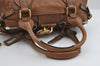 Authentic Chloe Vintage Paddington Leather Shoulder Hand Bag Brown 7188I