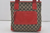 Authentic GUCCI Vintage Shoulder Tote Bag GG Canvas Leather 0190402 Black 7189I