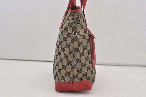 Authentic GUCCI Vintage Shoulder Tote Bag GG Canvas Leather 0190402 Black 7189I