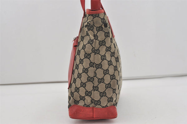 Authentic GUCCI Vintage Shoulder Tote Bag GG Canvas Leather 0190402 Black 7189I