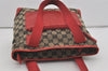 Authentic GUCCI Vintage Shoulder Tote Bag GG Canvas Leather 0190402 Black 7189I