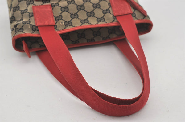 Authentic GUCCI Vintage Shoulder Tote Bag GG Canvas Leather 0190402 Black 7189I