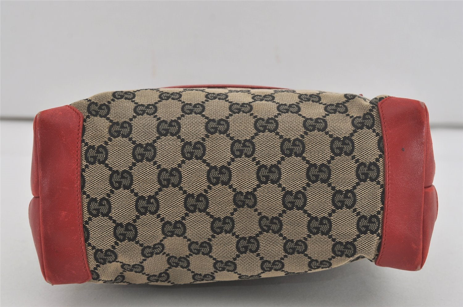 Authentic GUCCI Vintage Shoulder Tote Bag GG Canvas Leather 0190402 Black 7189I